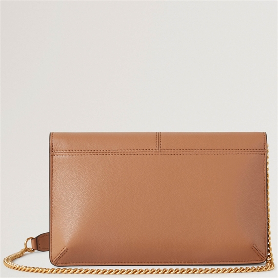 Mulberry Press Stud Pochette on Chain Sable Micro Classic Grain